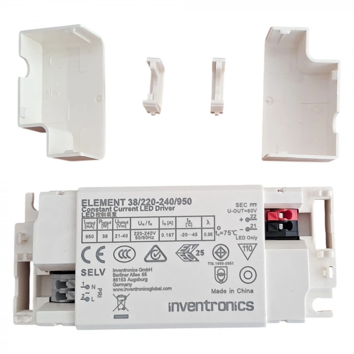 Inventronics ELEMENT 38/220-240/950 950mA Sabit Akım LED Driver | 38W 220-240V IP20 LED Sürücü