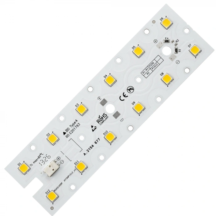 Çift Sıra Wallwasher & Sokak Armatürü 36W Profesyonel LED Board | 12×5050 6V LED | 45×148 mm Alüminyum PCB