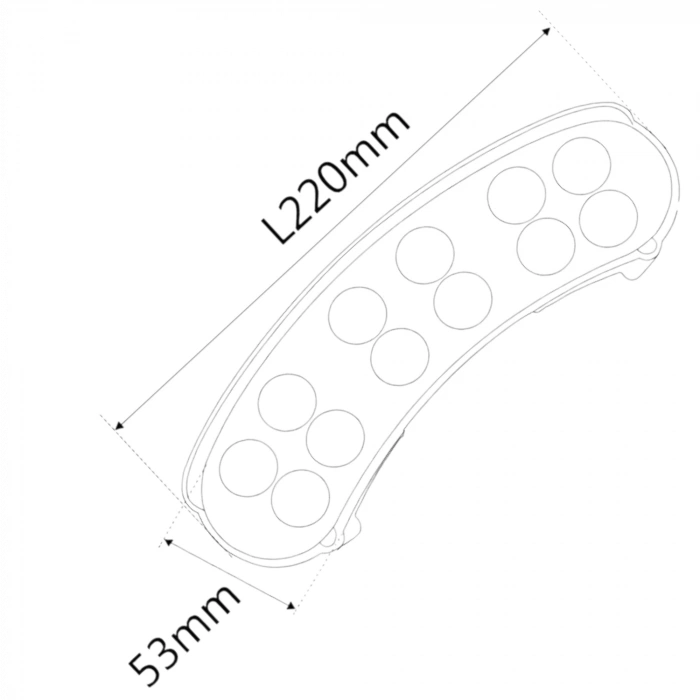 AY BAHÇE KASA IP65 | 220×53 mm | Oval Segment LED Armatür Kasası | 12 LED Yuvası