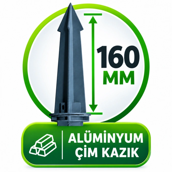 LM GLOX PRO Uyumlu Alüminyum Çim Kazık | 160 mm – 260 mm Zemin Montaj Kazığı