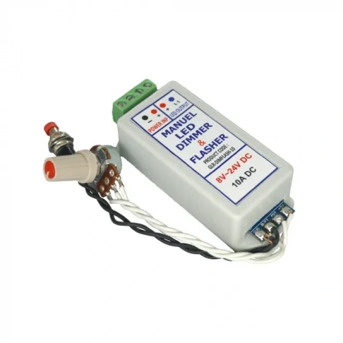 Manuel Dimmer ve Flasher Tek Kanal 10A 12-24V DC