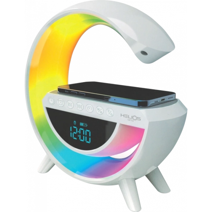Çok Fonksiyonlu Akıllı Masa Lambası: Gökkuşağı RGB, Bluetooth Hoparlör, Kablosuz Şarj ve Saat