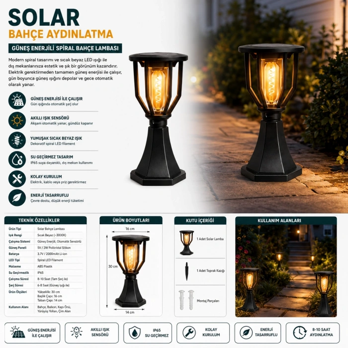Solar Multi Pro 10W IP65 Güneş Enerjili LED Bahçe Armatürü | 2000K | 3ü 1 Arada Montaj Sistemi