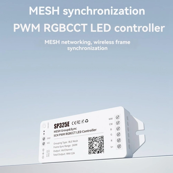 SP325E BLE Mesh RGBCCT PWM LED Kontrol Cihazı Bluetooth Mesh Teknolojisi ile Akıllı, Güçlü ve Profesyonel LED Kontrolü