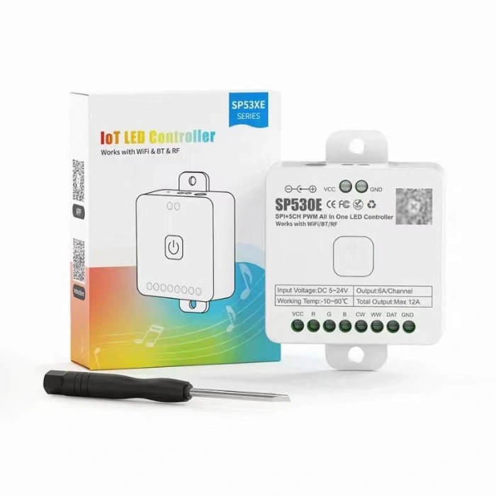 SP530E WiFi + Bluetooth Akıllı LED Kontrol Cihazı SPI & PWM | RGB / RGBW / RGB+CCT / CCT | 5-24V DC | Tuya Smart Destekli