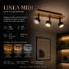 Linea Midi LED Plafonyer | 9W 720LM 3 Spot Ahşap Dikdörtgen Tasarım