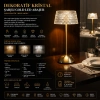 Dekoratif Kristal Şarjlı Gold Led Abajur, Yılbaşı Masa Lambası, Dokunmatik 3 Renk Modu
