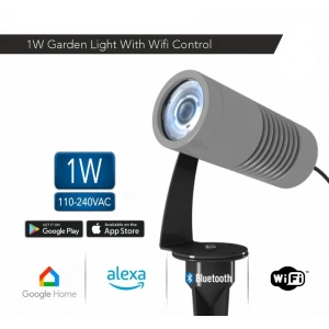 1W IP65 Smart WiFi & Bluetooth LED Bahçe Peyzaj Spotu | 110-220V AC | GLOX 1 SMART PRO