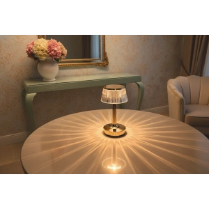 Elegance Serisi Kristal Tasarım Dokunmatik Şarjlı Masa Lambası - 3 Renk Işık