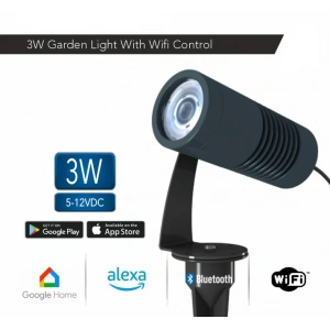3W IP65 Smart WiFi & Bluetooth LED Bahçe Peyzaj Spotu | 5-12V DC | GLOX 3 SMART PRO