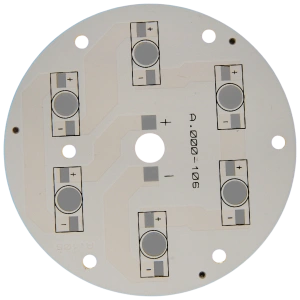6 LED EMITTER TEK RENK ALUMINYUM PCB A.000-106
