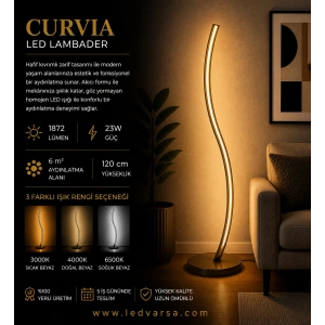 Curvia LED Lambader | 23W 1872LM Modern Hafif Kıvrımlı Tasarım