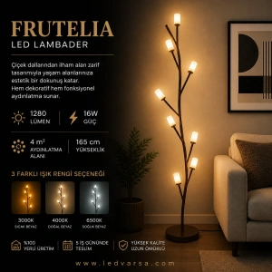 Frutelia LED Lambader | 16W 1280LM Modern Çiçek Form Tasarım