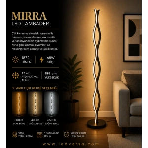 Mirra LED Lambader | 68W 1872LM Modern Çift Kıvrım Tasarım