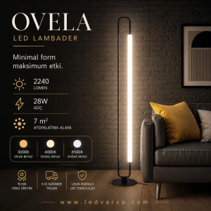 Ovela LED Lambader | 28W 2240LM Modern Oval Tek LED Tüp Tasarım