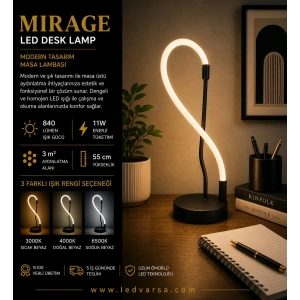 MIRAGE LED Desk Lamp | 11W 840LM Modern Masa Tasarım Masa Lambası