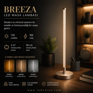 BREEZA LED Masa Lambası | 9W 720LM Modern Minimal Tasarım Masa Lambası