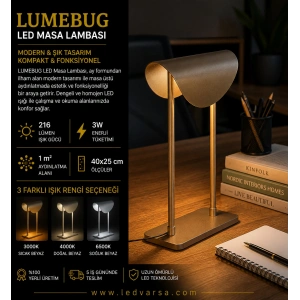 LUMEBUG LED Masa Lambası | 3W 216LM