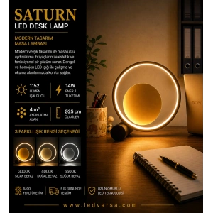 SATURN LED Desk Lamp | 14W 1152LM Modern Masa Tasarım Masa Lambası