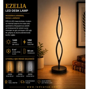 EZELIA LED Desk Lamp 18W 1440LM | Modern Masa Lambası