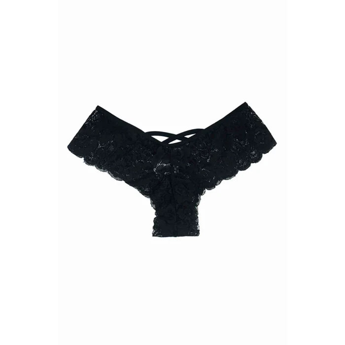 Kadın Siyah Dantelli Seksi Külot