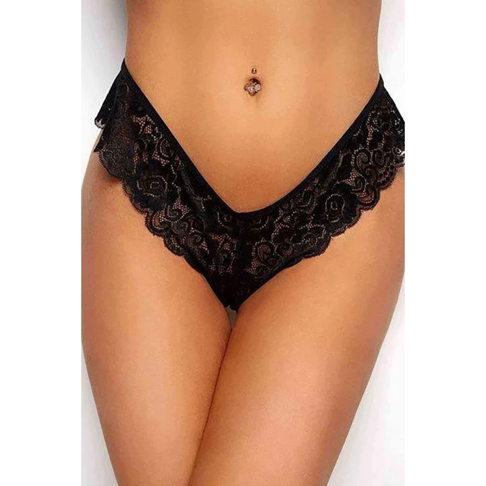 Kadın Siyah Dantelli Seksi Külot
