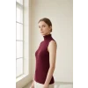 Kadın Bordo Kolsuz Balıkçı Yaka Basic Bluz