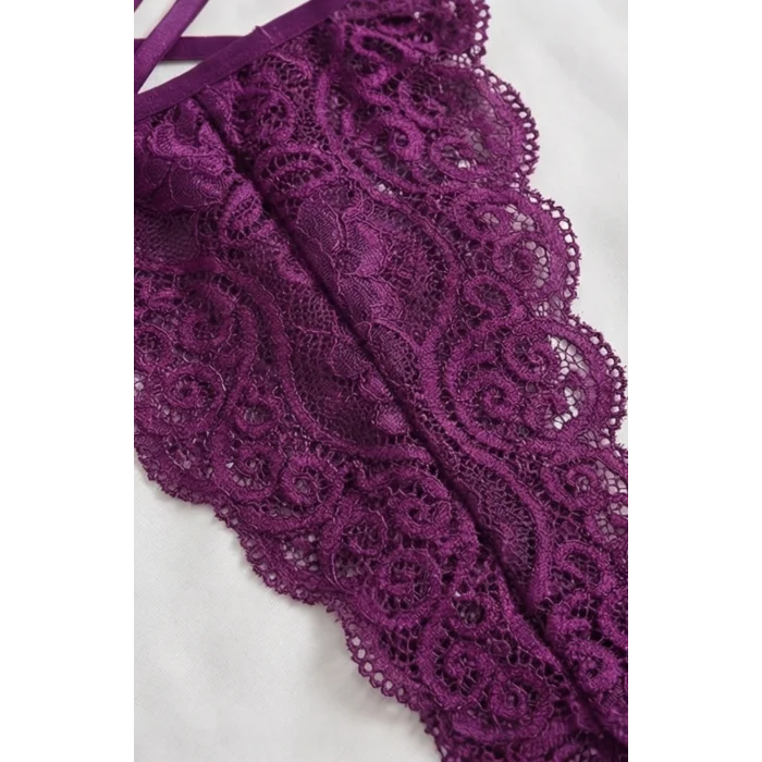 Kadın Mor Dantel Sütyen Külot Takımı – Modern, Konforlu ve Günlük Kombinlere Uygun