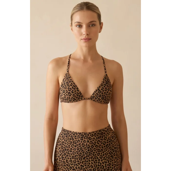 Kadın 3lü Set Leopar Desenli Şortlu ve Yandan Bağlamalı Bikini Mayo Takımı – Modern, Konforlu ve Günlük Kombinlere Uygun