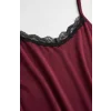 Kadın Bordo Cut Out Detaylı Yırtmaçlı Sexy Gecelik – Modern ve Şık Tasarım