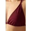 Kadın 3lü Set Bordo Şortlu ve Yandan Bağlamalı Bikini Mayo Takımı