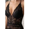 Kadın Siyah Dantel Sırtı Ip Detaylı Babydoll – Modern ve Şık Tasarım