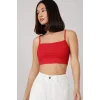 Kadın Kırmızı Ip Askılı Crop Top Büstiyer – Modern ve Şık Tasarım