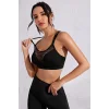 Kadın Siyah Fileli Crop Top Büstiyer – Modern ve Şık Tasarım