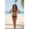 Kadın Siyah Pedli Bel ve Boyundan Bağlamalı Dantelli Şık Bikini Takımı