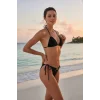 Kadın Siyah Pedli Fiyonklu Bağlamalı Bikini Takımı
