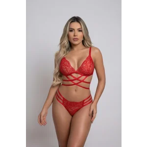 Kadın Kırmızı Dantel Özel Tasarım Şık Sütyen Külot Takımı – Modern, Konforlu ve Günlük Kombinlere Uygun