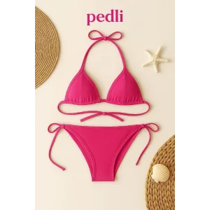 Kadın Fuşya Yandan Bağlamalı Bikini Mayo Takımı