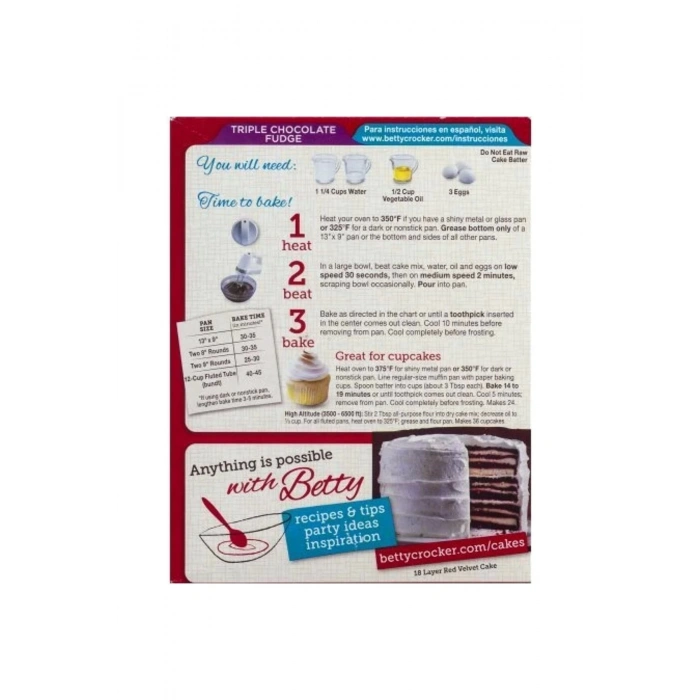 Super Moist Triple Chocolate Fudge Cake Mix 432 Gr.