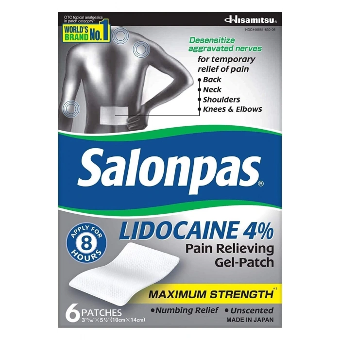 Lidocaine 4% Pain Relieving Gel Patch 6 Adet
