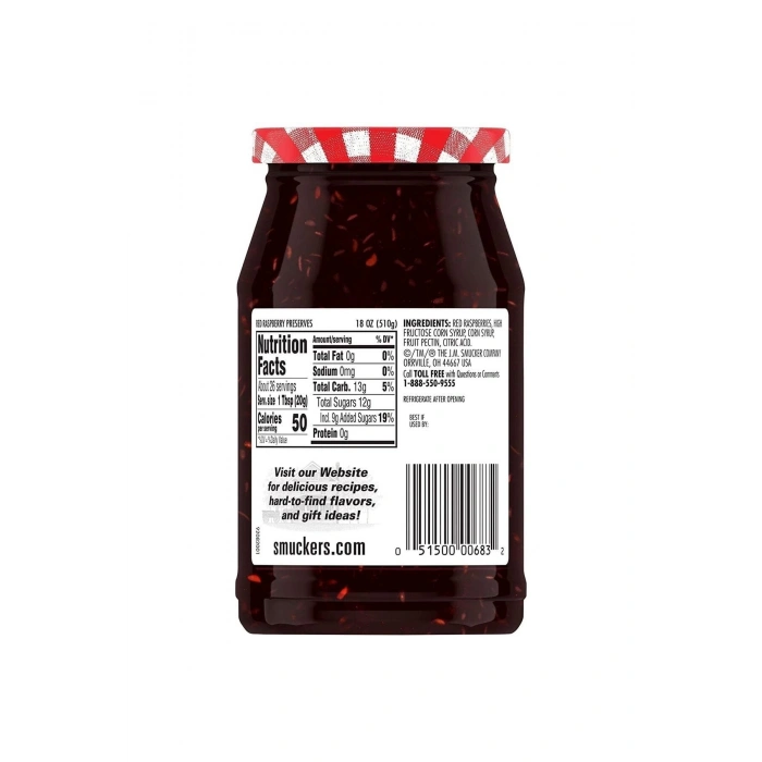 Smuckers Red Raspberry Preserves 510 Gr.