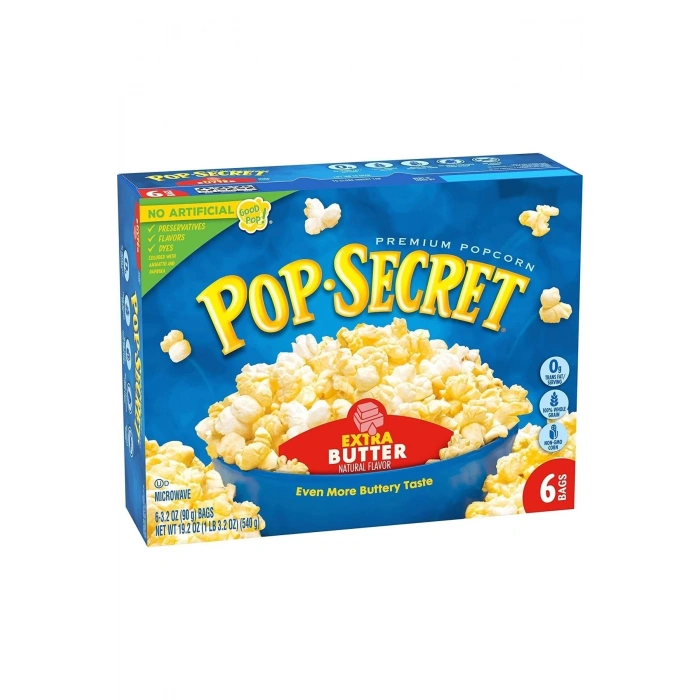 Extra Butter Microwave Popcorn 6 Adet