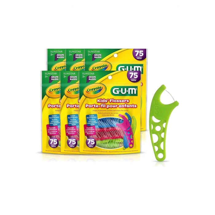Gum Kids Flossers Porte-Fil Pour Enfants Diş İpi 75 Count