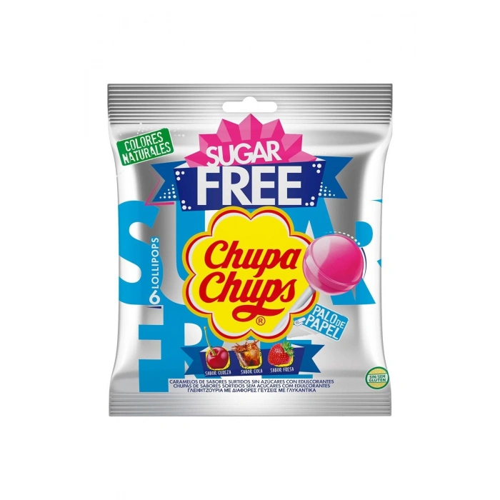 Chups Sugar Free Palode Papel 6 Lollıpops 66 gr