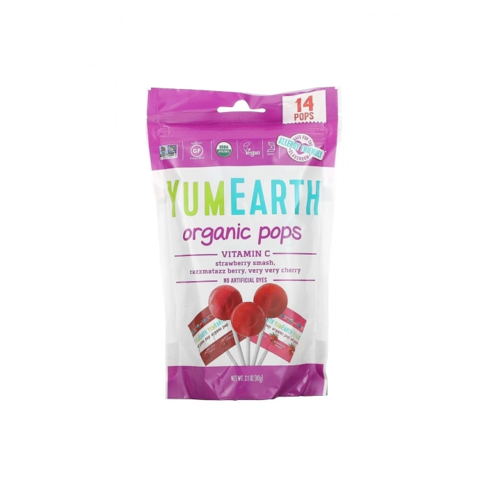 Organıc Lollipops Vitamin C Gluten Free 14 Pops 87 gr
