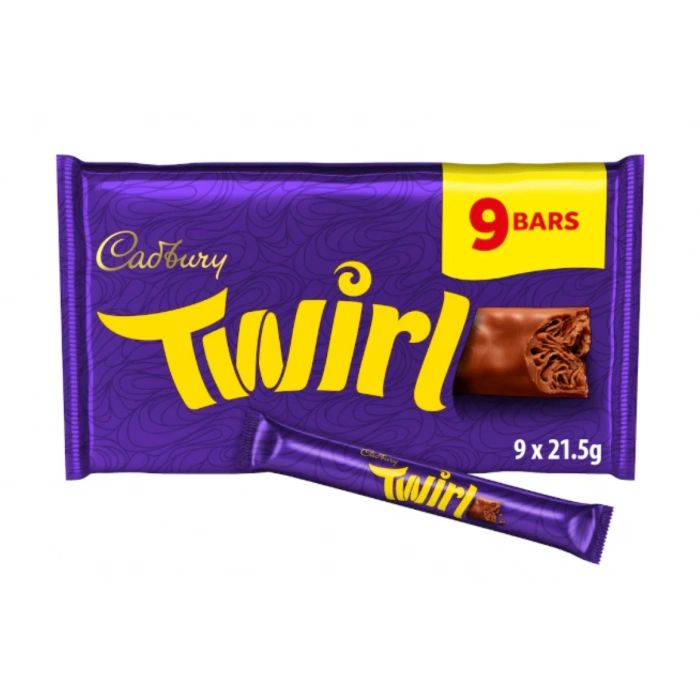Cadbury Twirl 9 Bars Çikolata 193,5 g