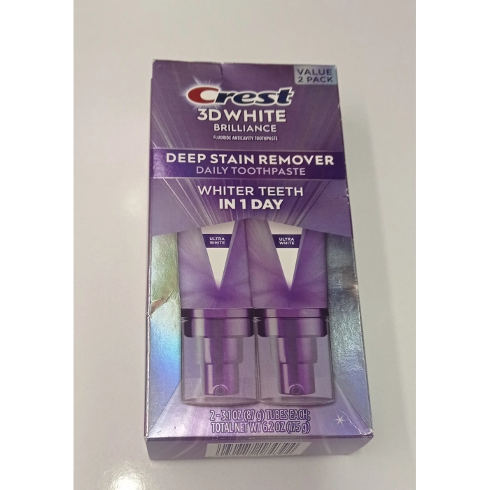 Crest 3D White Brıllıance Deep Staın Remover Daıly Tootpaste Whıter Teeth ın 1 Day Ultra White 2 li Paket Diş Macunu 175 gr