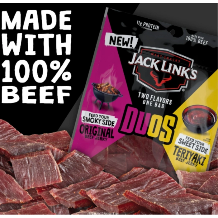 Jack Lınks Two Flavors One Bags Duos Feed your Smoky Sıde Orıgınal Beef Feed Your Sweet Sıde Terıyakı 92 g