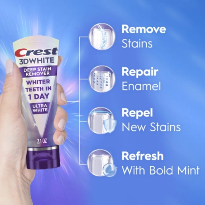 Crest 3D White Brıllıance Deep Staın Remover Daıly Tootpaste Ultra White Diş Macunu 59 gr