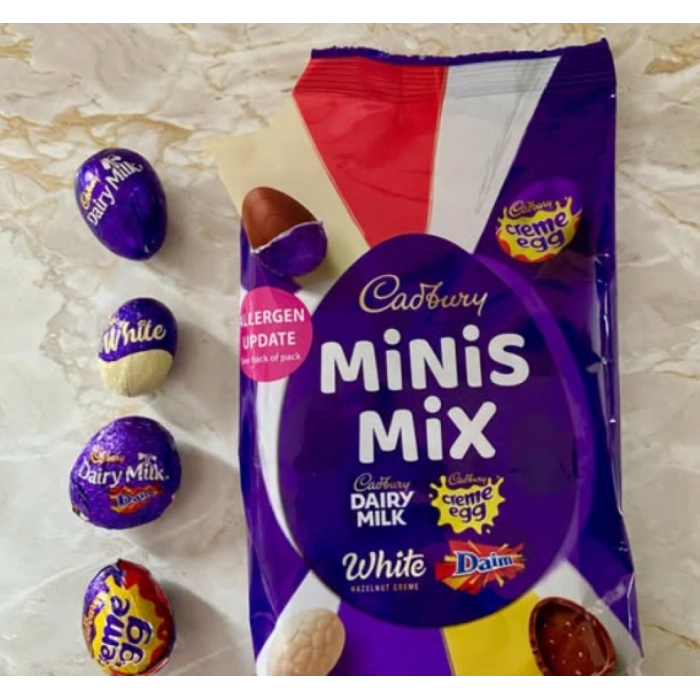 Cadbury Minis Mix Daıry Milk, White, Cream Egg , Daim 4 Ayrı Çeşit Bir Arada 232 gr